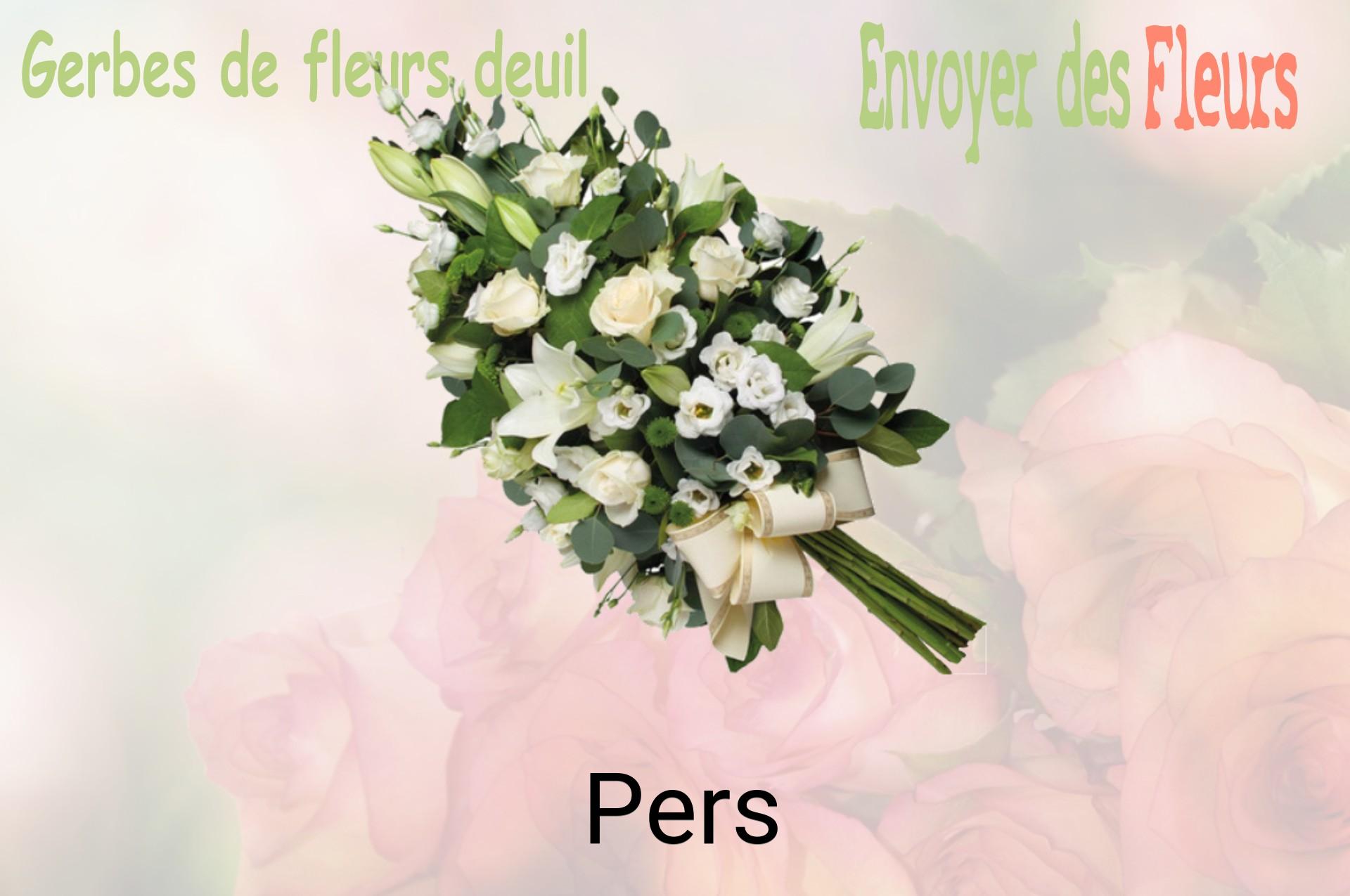 Gerbe de fleurs de deuil livrée à Pers